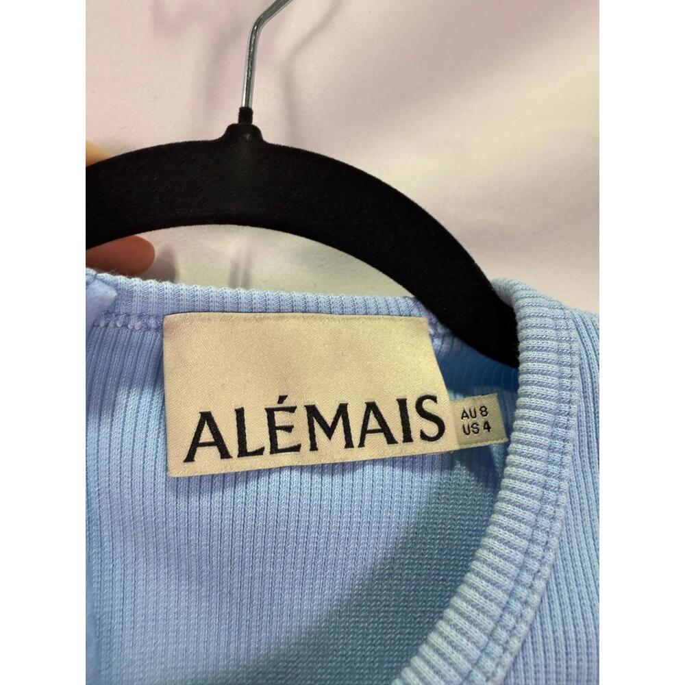ALÈMAIS Blue Anouk Tank Midi Dress Size 4 with Discoloration - Picture 6 of 7